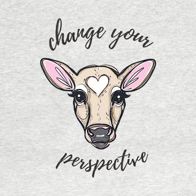 Change Your Perspective Tan Baby Cow by IllustratedActivist